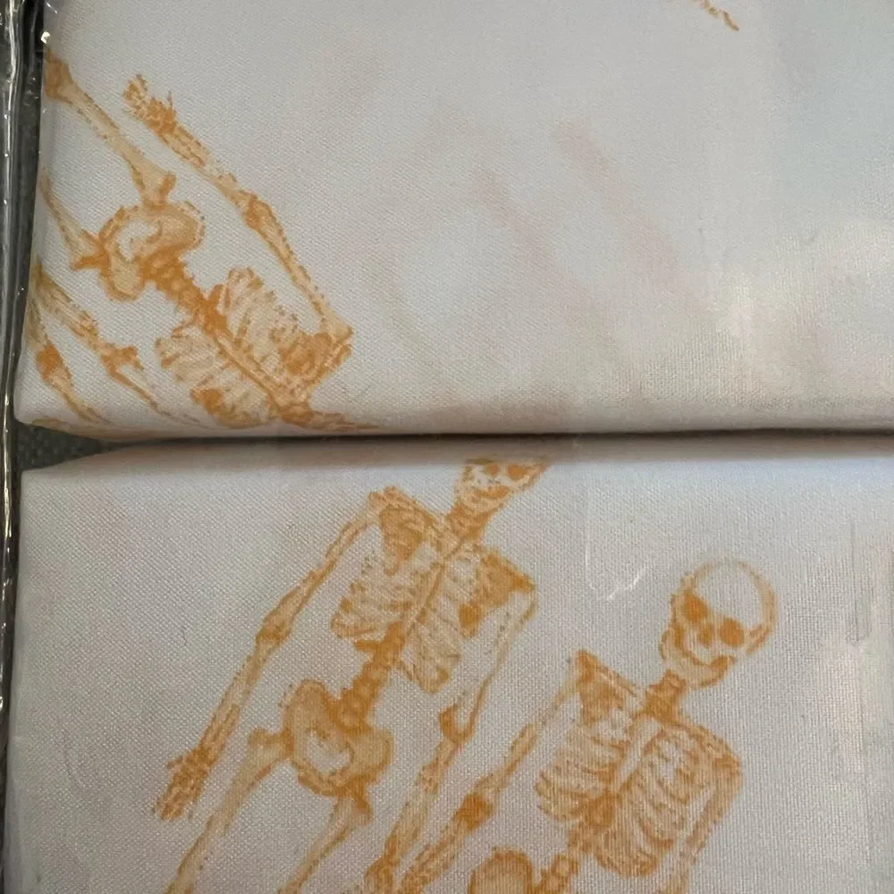 Rae Dunn Skeleton Halloween Twin Sheet Set